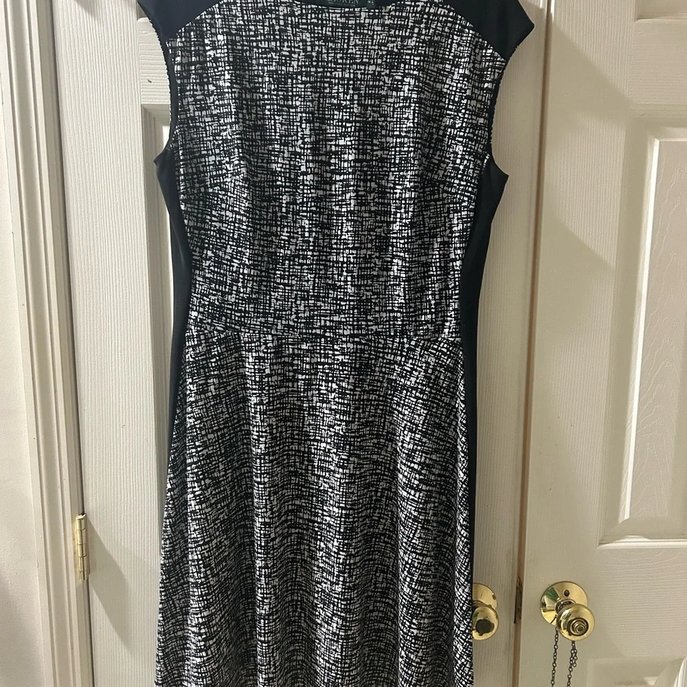 Ralph Lauren Black and White Midi Dress - Picture 1 of 4